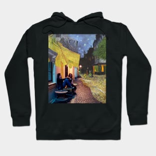 Van Gogh Café Terrace at Night and Jessie and Celine in Before Sunrise Hoodie